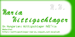 maria wittigschlager business card